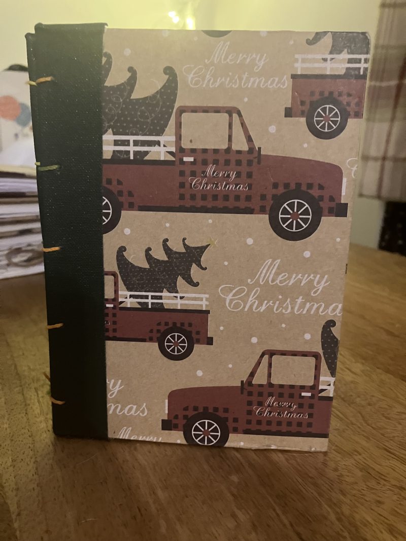 Handmade Coptic Xmas notebook.