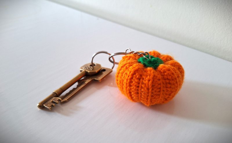Handmade Pumpkin Key Chain - Multiple colours available