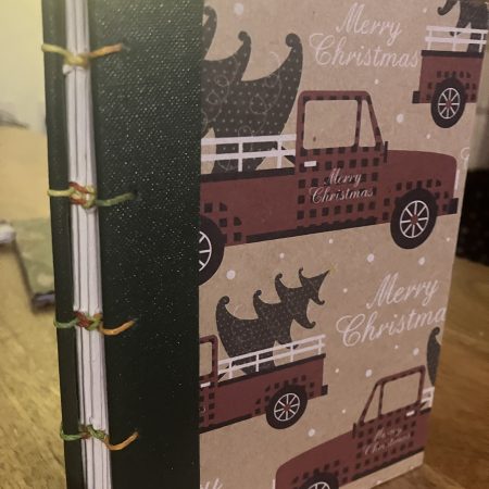 Handmade Coptic Xmas notebook.