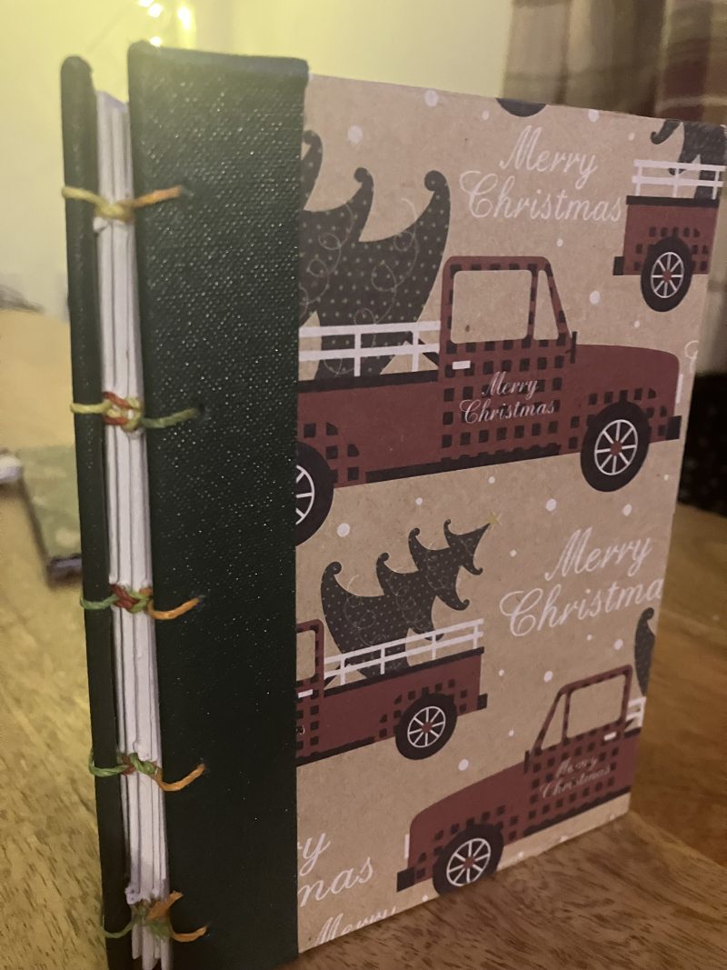 Handmade Coptic Xmas notebook.