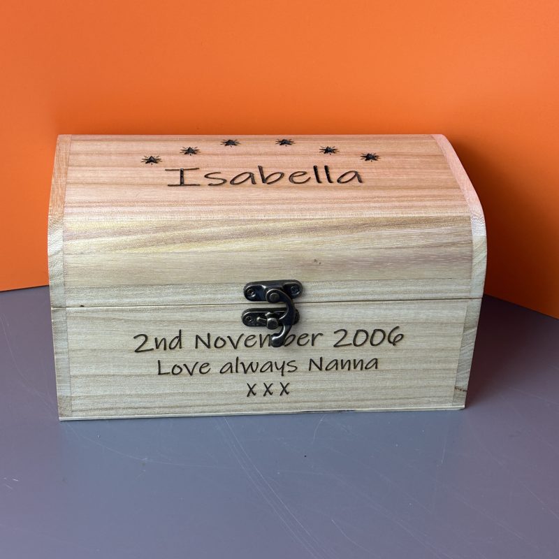 Personalised wooden gift boxes Memory box, Baby box, card box