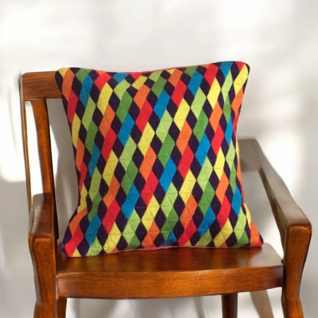 Multicoloured original needlepoint cushion
