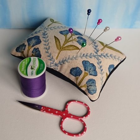 Pretty blue tulip pin cushion