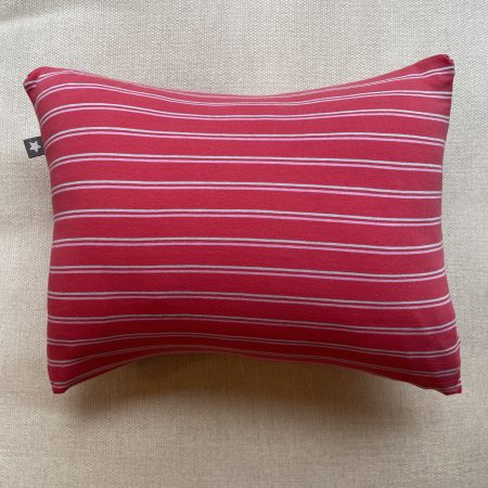 Mini pillow with removable cover ("Salmon Stripes")