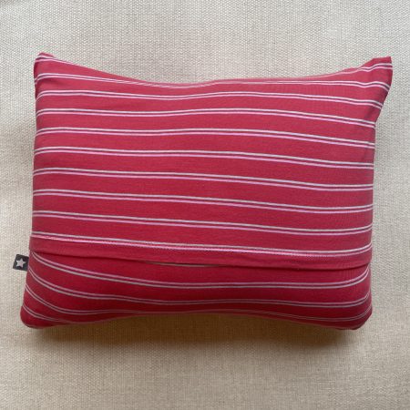 Mini pillow with removable cover ("Salmon Stripes")