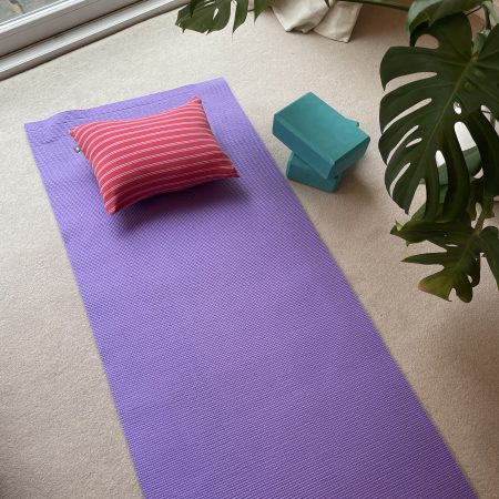 Mini pillow with removable cover ("Salmon Stripes")
