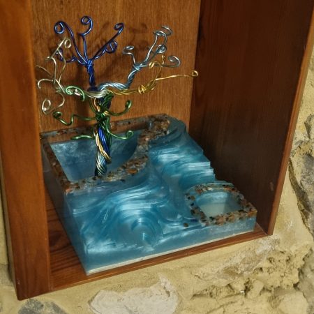 Resin succulent (small plant) planter with free handmade coil tree