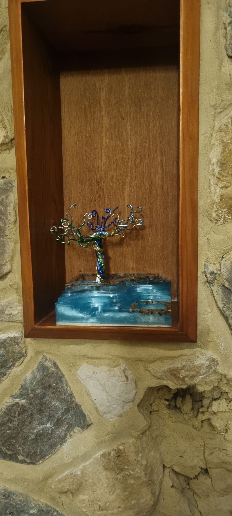 Resin succulent (small plant) planter with free handmade coil tree