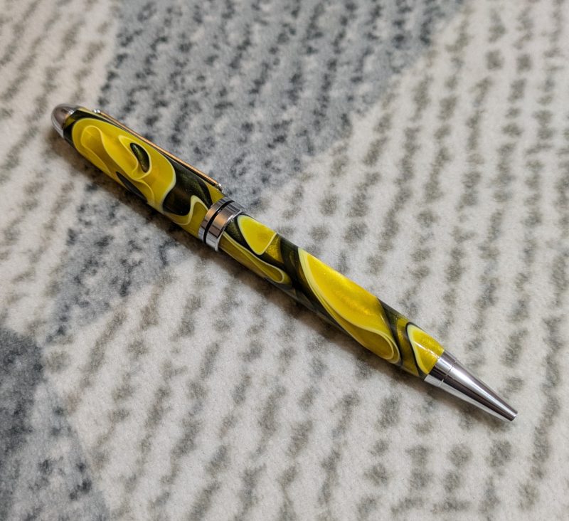 Euro Twist Acrylic Ballpoint Pen in Yellow and Black