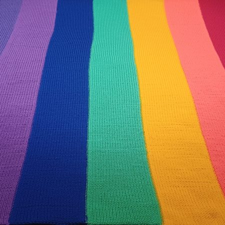 Rainbow Knit Lap Blanket