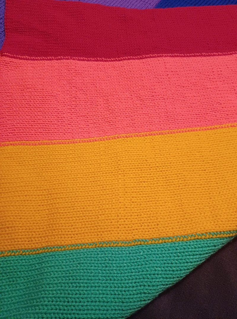 Rainbow Knit Lap Blanket