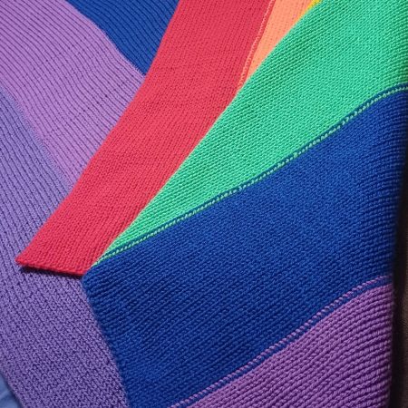 Rainbow Knit Lap Blanket