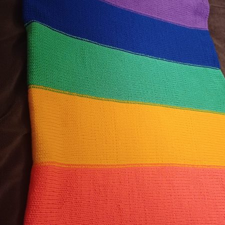Rainbow Knit Lap Blanket