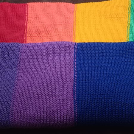 Rainbow Knit Lap Blanket
