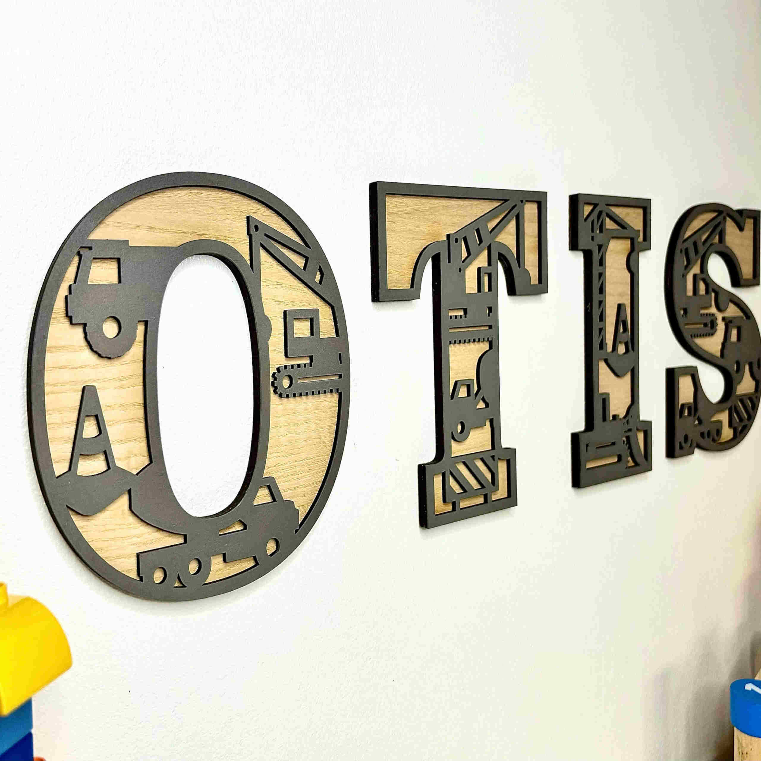 Construction 3D Name Sign Letters - Crafter's Market UK