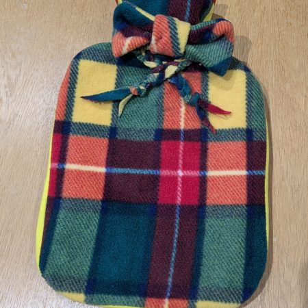 Handmade Checkered Fleece Hotwater Bottle Cover