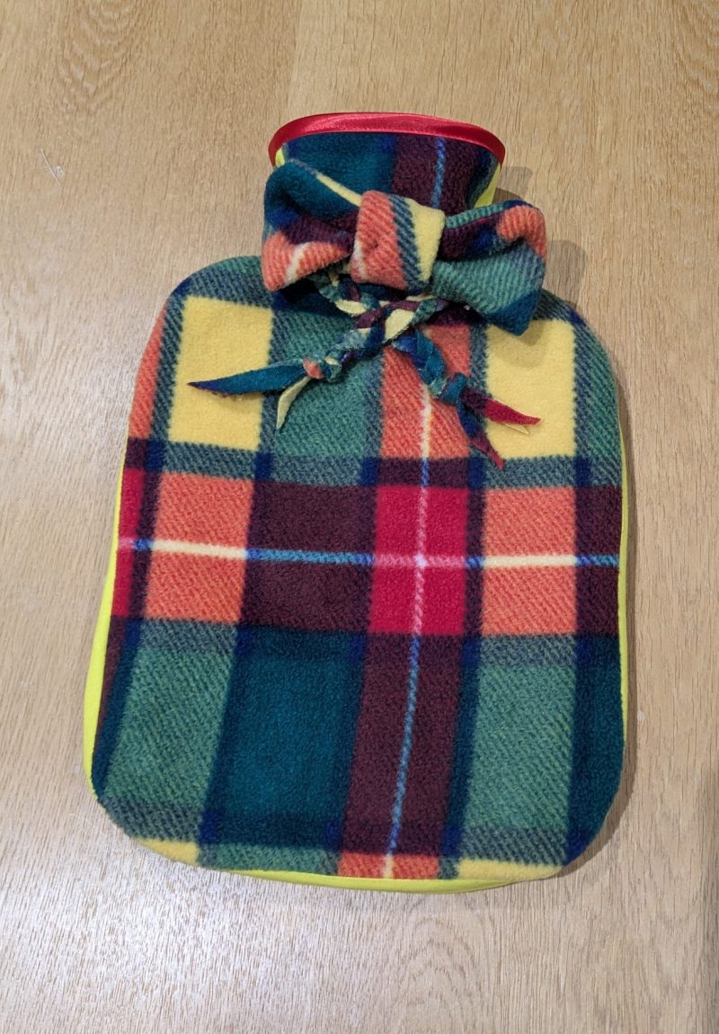 Handmade Checkered Fleece Hotwater Bottle Cover