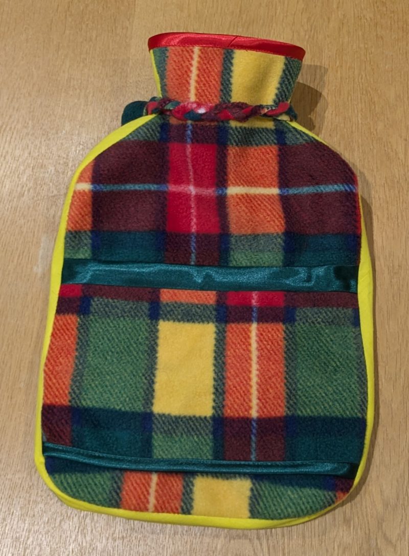 Handmade Checkered Fleece Hotwater Bottle Cover