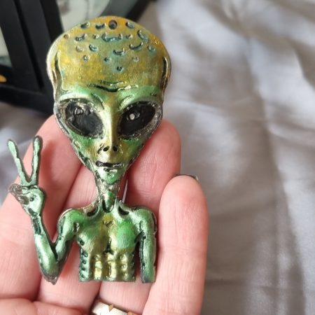 Large Alien resin keyring accessory or ornament