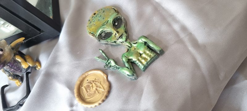 Large Alien resin keyring accessory or ornament