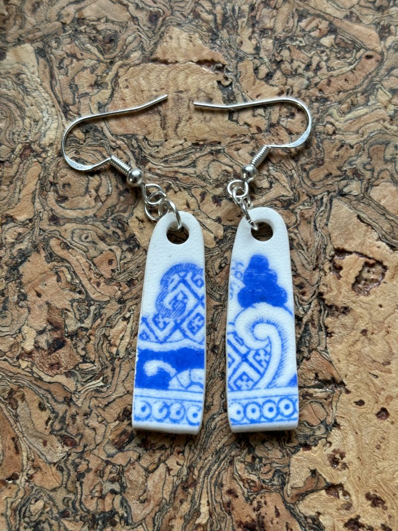 Handmade Ceramic Earrings One of a Kind Sterling Silver Eco Friendly Gifts