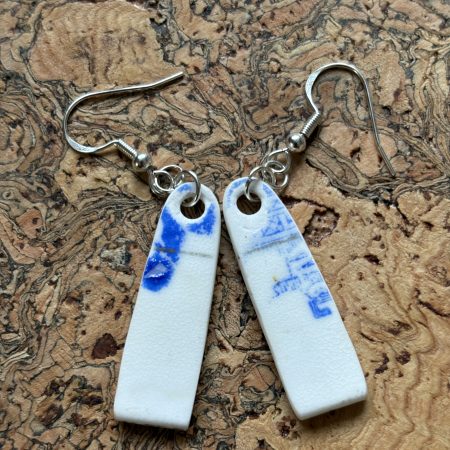 Handmade Ceramic Earrings One of a Kind Sterling Silver Eco Friendly Gifts