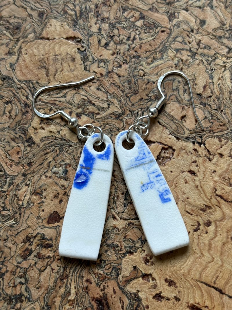 Handmade Ceramic Earrings One of a Kind Sterling Silver Eco Friendly Gifts
