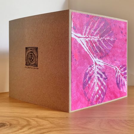 Geli eco print card packs ‘Beech’ in pinks, pack of 3.