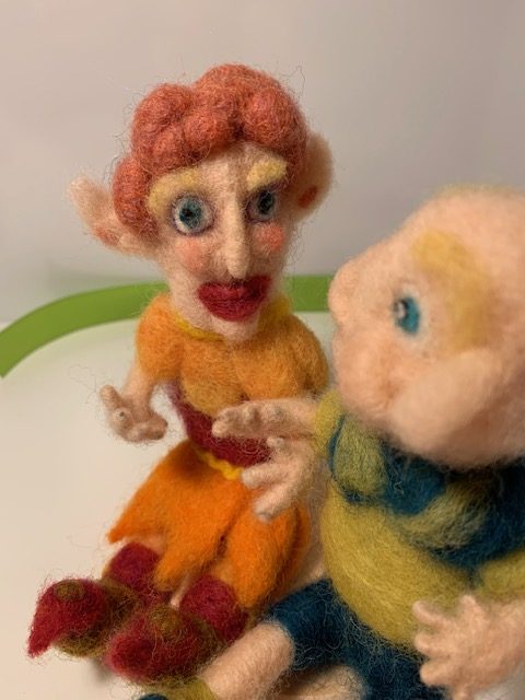 Needle Felted Couple Valentines gift Happy Couple