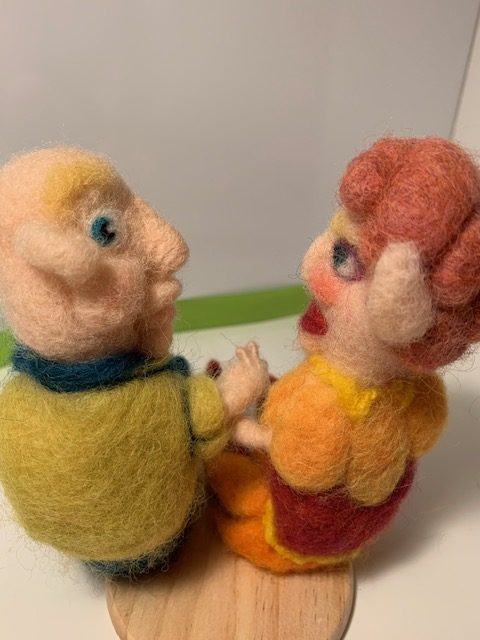 Needle Felted Couple Valentines gift Happy Couple