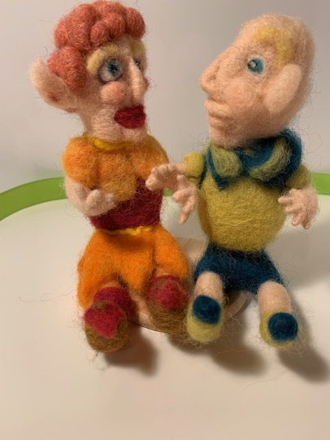 Needle Felted Couple Valentines gift Happy Couple