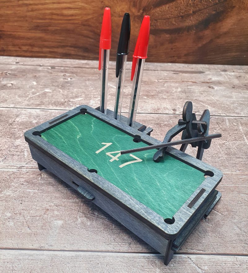 Novelty Billiards Pen Holder-Desktop Snooker Table Wood Ornament-Snooker Gift-Pool Gift-Personalised