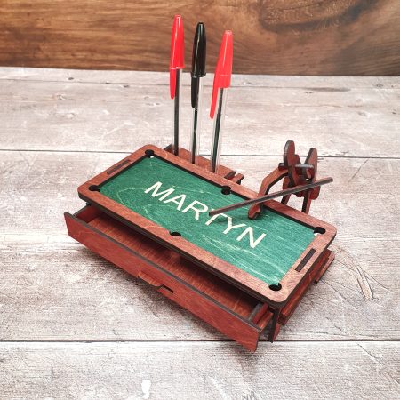 Novelty Billiards Pen Holder-Desktop Snooker Table Wood Ornament-Snooker Gift-Pool Gift-Personalised