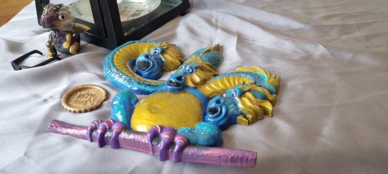 Resin three headed dragon called 'Bungling'