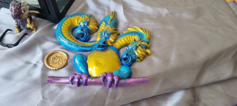 Resin three headed dragon called 'Bungling'