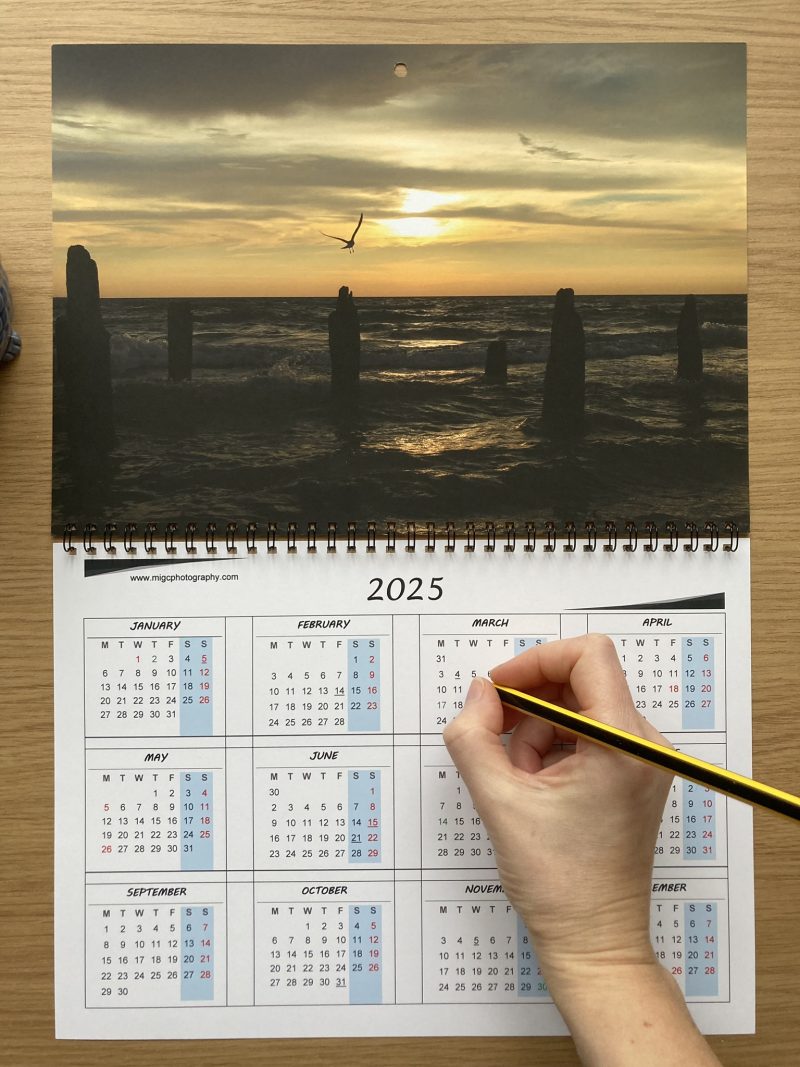 Large Seascape Photography Wall Calendar 2026 A3 Size Year At Glance