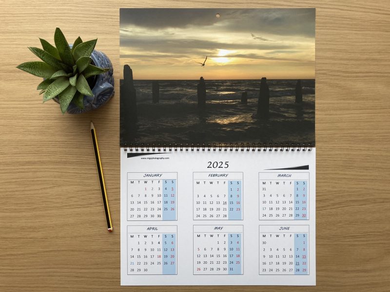Large Seascape Photography Wall Calendar 2026 A3 Size Year At Glance