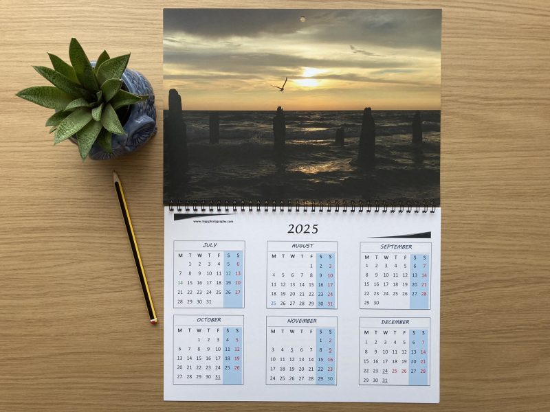 Large Seascape Photography Wall Calendar 2026 A3 Size Year At Glance