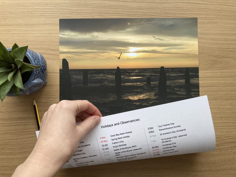 Large Seascape Photography Wall Calendar 2026 A3 Size Year At Glance