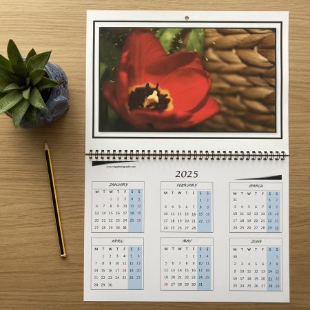 Handmade Large Wall Calendar With Flowers A3 Size Year At Glance