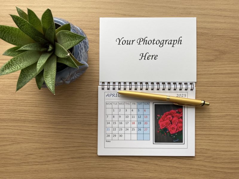 Personalised Photo Magnetic Fridge Calendar 2026 With Flowers | A6 & A5 Sizes Available (Copy)