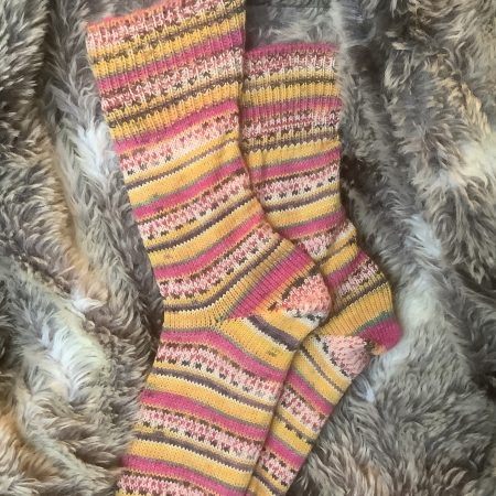 Hand crafted socks ( yarn design Princess) Four different size ranges available