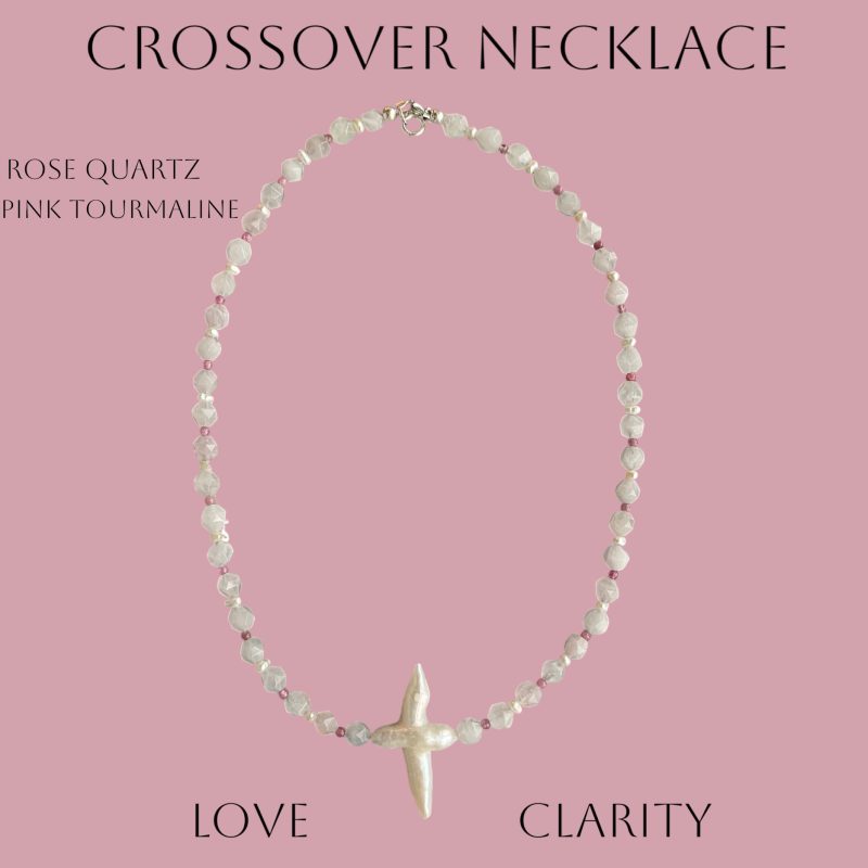 Rose Quartz 'Crossover' Necklace