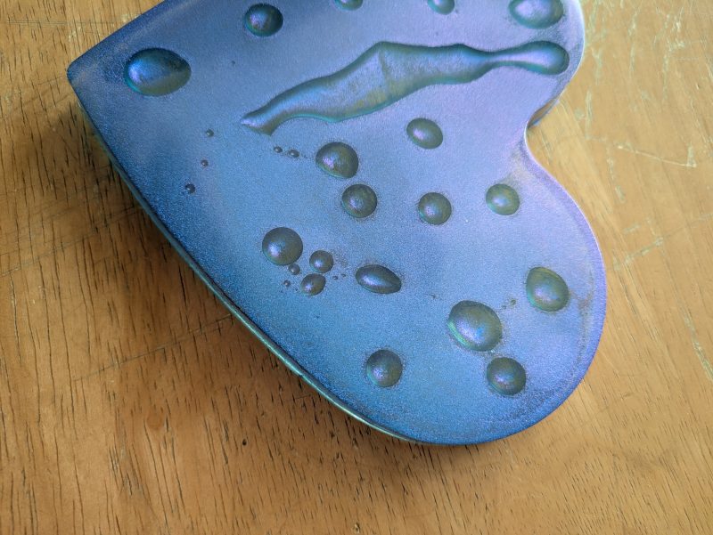 Blue shimmer rain drop heart