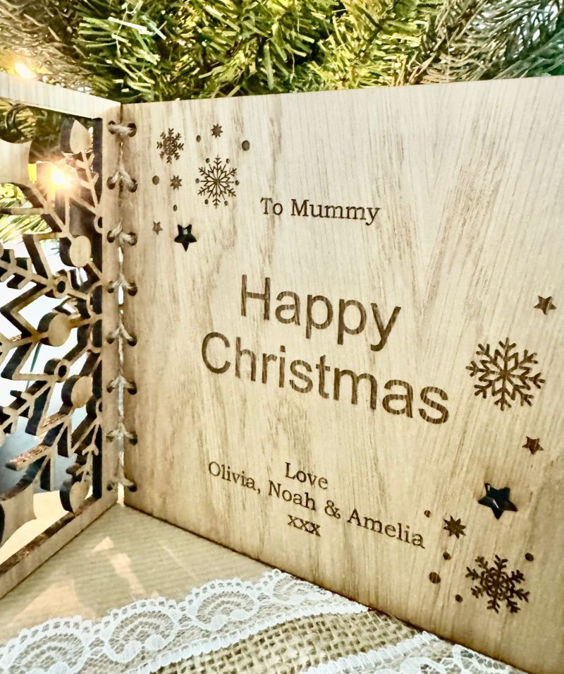Celebrate Love with Our Eco-Friendly Personalised Wooden Christmas Card – A Keepsake to Treasure