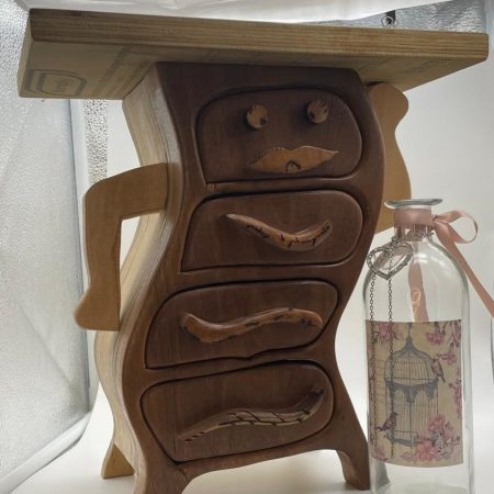 Smiling Box – Organizer Artigianale in Legno di Noce e Tulipwood