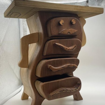 Smiling Box – Organizer Artigianale in Legno di Noce e Tulipwood