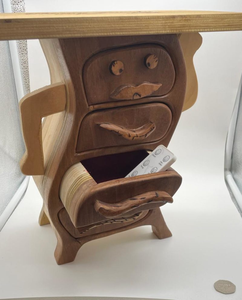 Smiling Box – Organizer Artigianale in Legno di Noce e Tulipwood