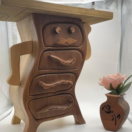 Smiling Box – Organizer Artigianale in Legno di Noce e Tulipwood