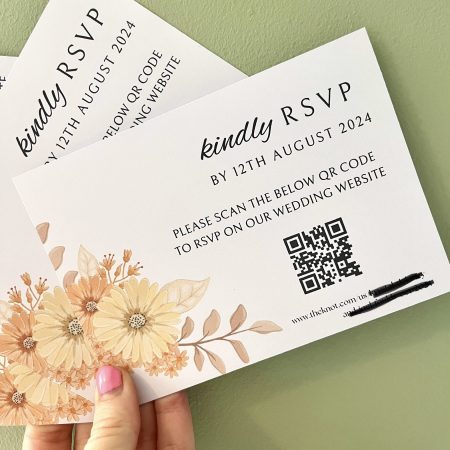 Orange Autumn Floral RSVP Cards